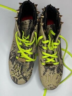 Reebok x Melody Ehsani Black Snake-Print Spike High Tops Size 8.5